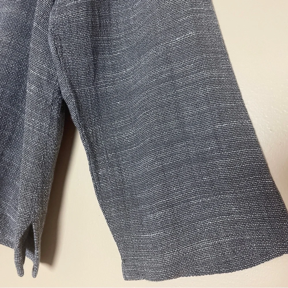 Eileen Fisher Button Front Blouse Medium Linen Blend Business Casual Relaxed Fit - Picture 5 of 10